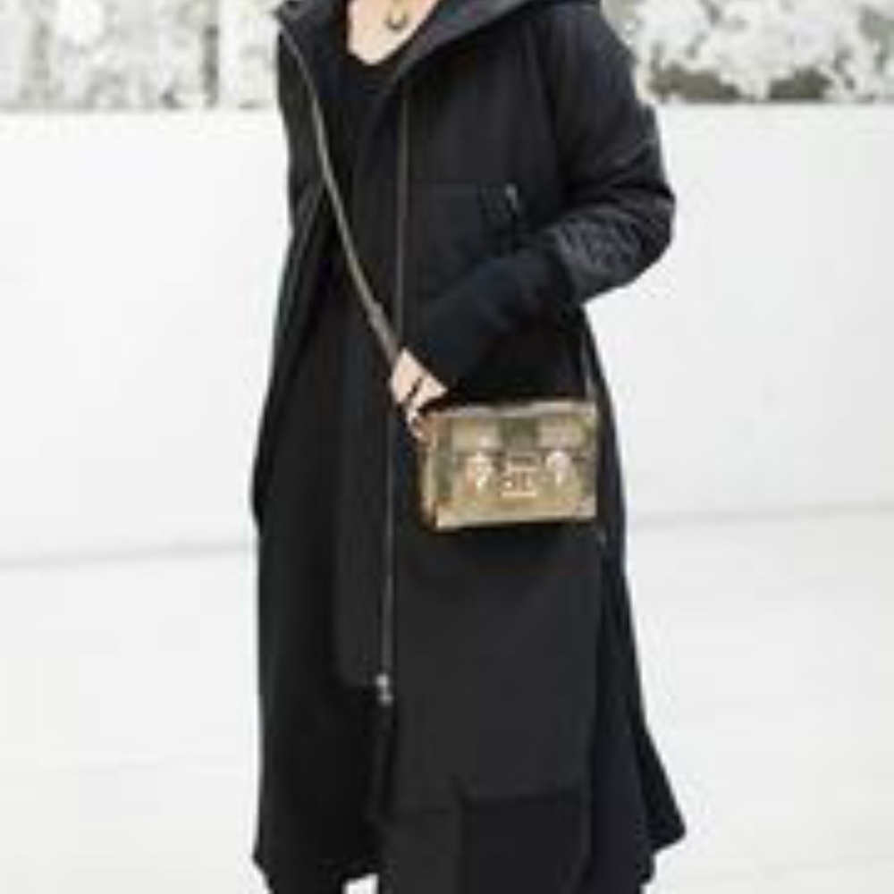 Long Black Parka with Hood